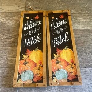 Autumn Welcome Sign with Pumpkins